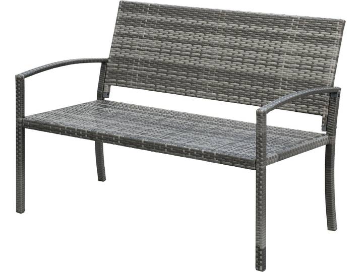 Banc de jardin Outsunny\, banc 2 places aspect rotin\, banc public pouvant supporter jusqu'à 240 kg\, en acier