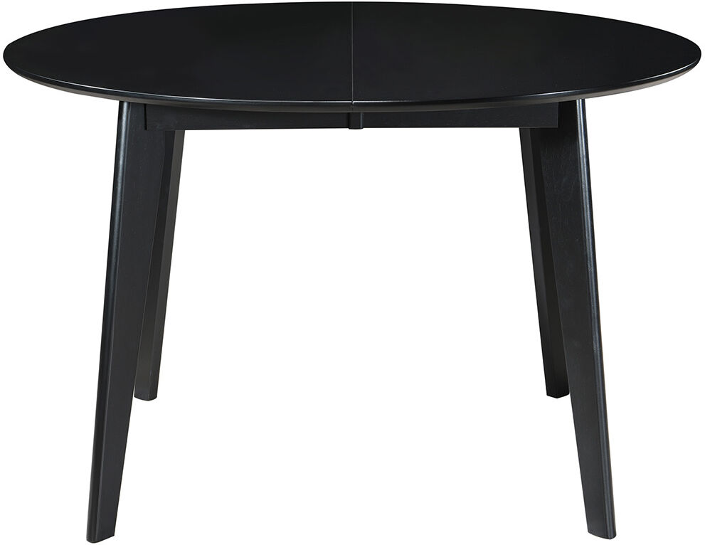 Miliboo Table à manger design extensible ronde noire L120-150 cm LEENA