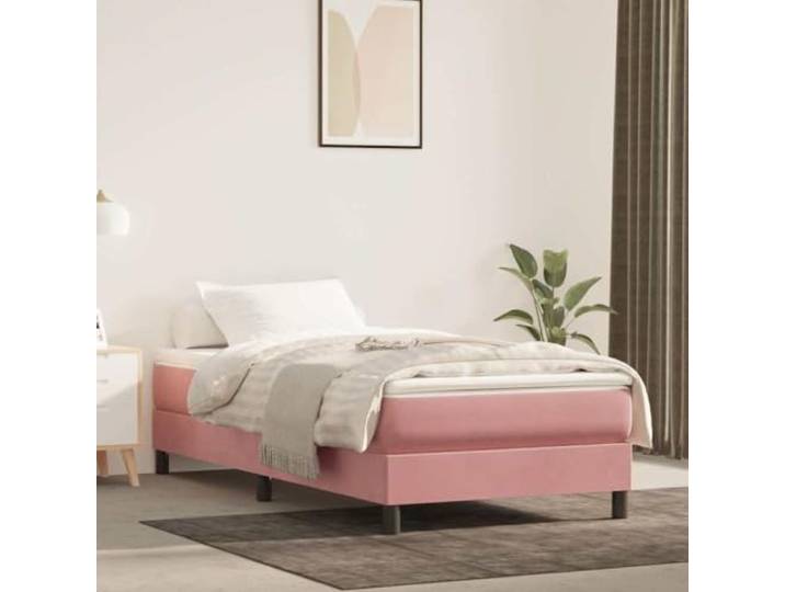 TUERYAFEK Taschenfederkernmatratze Mittel Rosa 80x200x20 cm Samt Weicher Samtbezug, Geräuschdämpfende Taschenfedern, Mittelharte Unterstützung, Komfortschaum