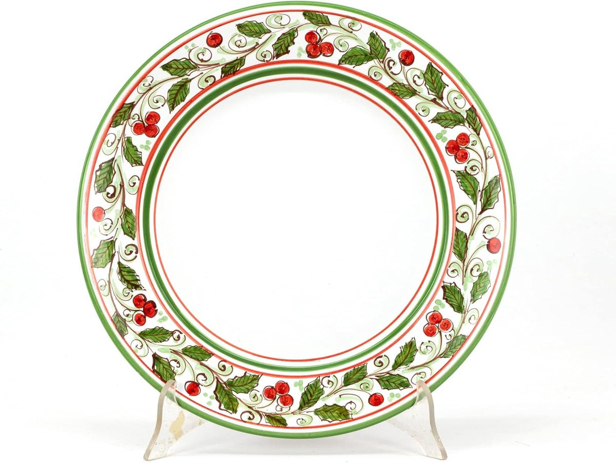 Handgemaakte keramische decoratieve schaal multicolor Ø 32 cm