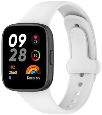 Everyday Crate Redmi Watch 3 Silicone Watch Strap Soft Adjustable Replacement Watch Band white