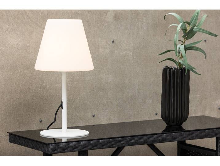 Outdoor-Tischlampe „Pora“ – wetterfest für Balkon & Outdoor-Bereich - Weiß - Luxusbetten24