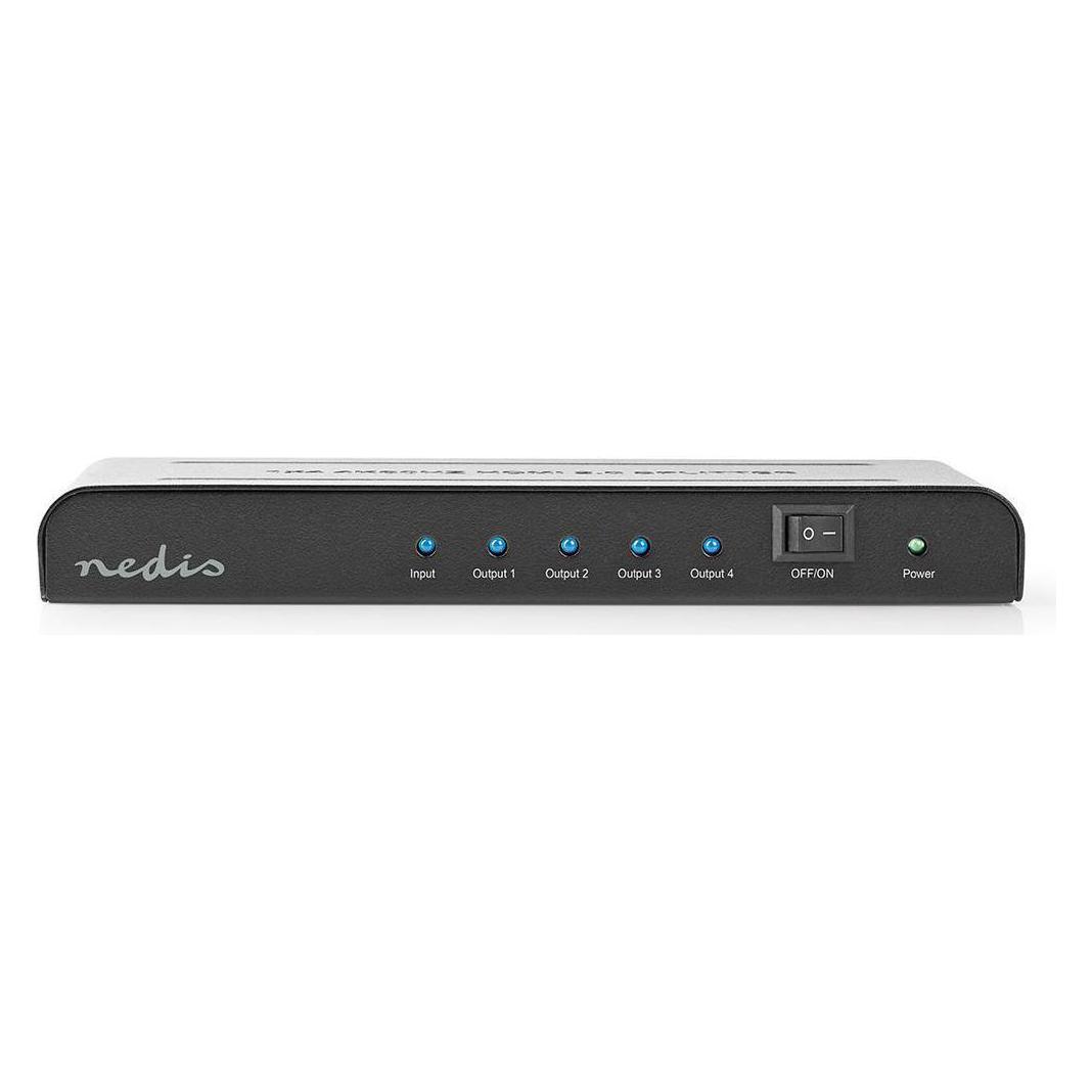 Nedis VSPL3474AT. Video Porttyp: HDMI, Teilnehmerausgang: 4x HDMI. Produktfarbe: Schwarz, HD-Typ: 4K Ultra (VSPL3474AT)