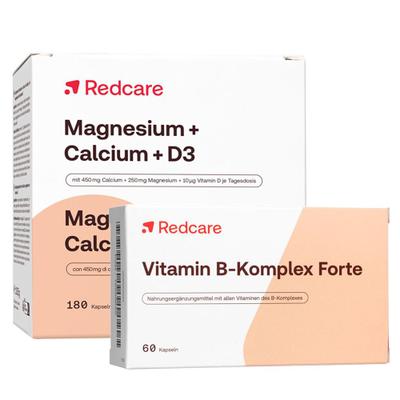 RedCare Magnesium + Calcium D3 Vitamin B-Komplex Forte 180+60 St Kapseln