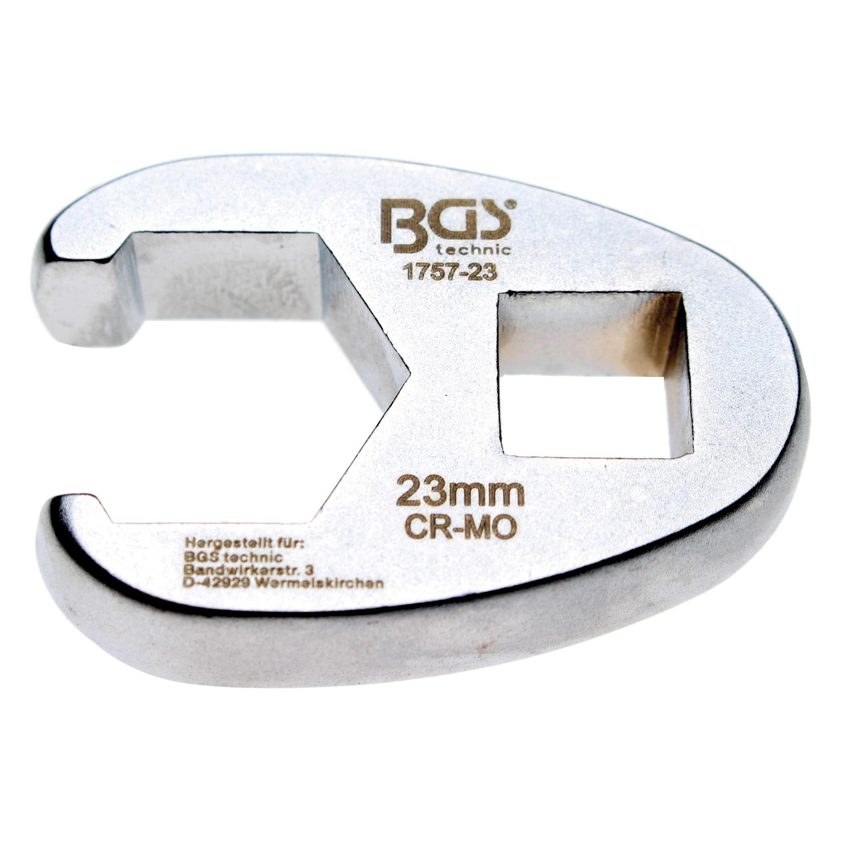 BGS Hahnenfussschlüssel Antrieb Innenvierkant 12,5 mm (1/2") SW 23 mm (23 mm) (1757-23)