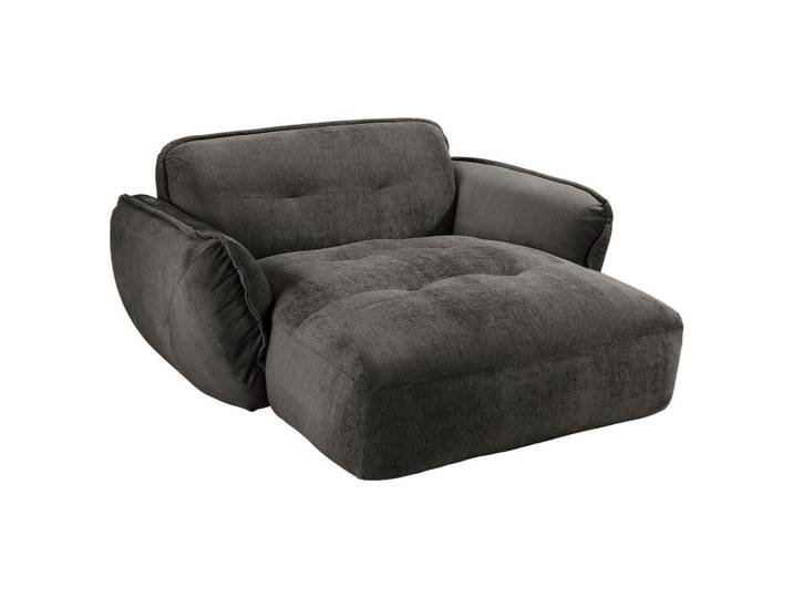 Trendmanufaktur Xxl-Sessel BE Fluffy, Anthrazit, Kunststoff, 182x87x184 cm, Made in EU, gepolsterte Armlehnen, Wohnzimmer, Sessel, XXL-Sessel