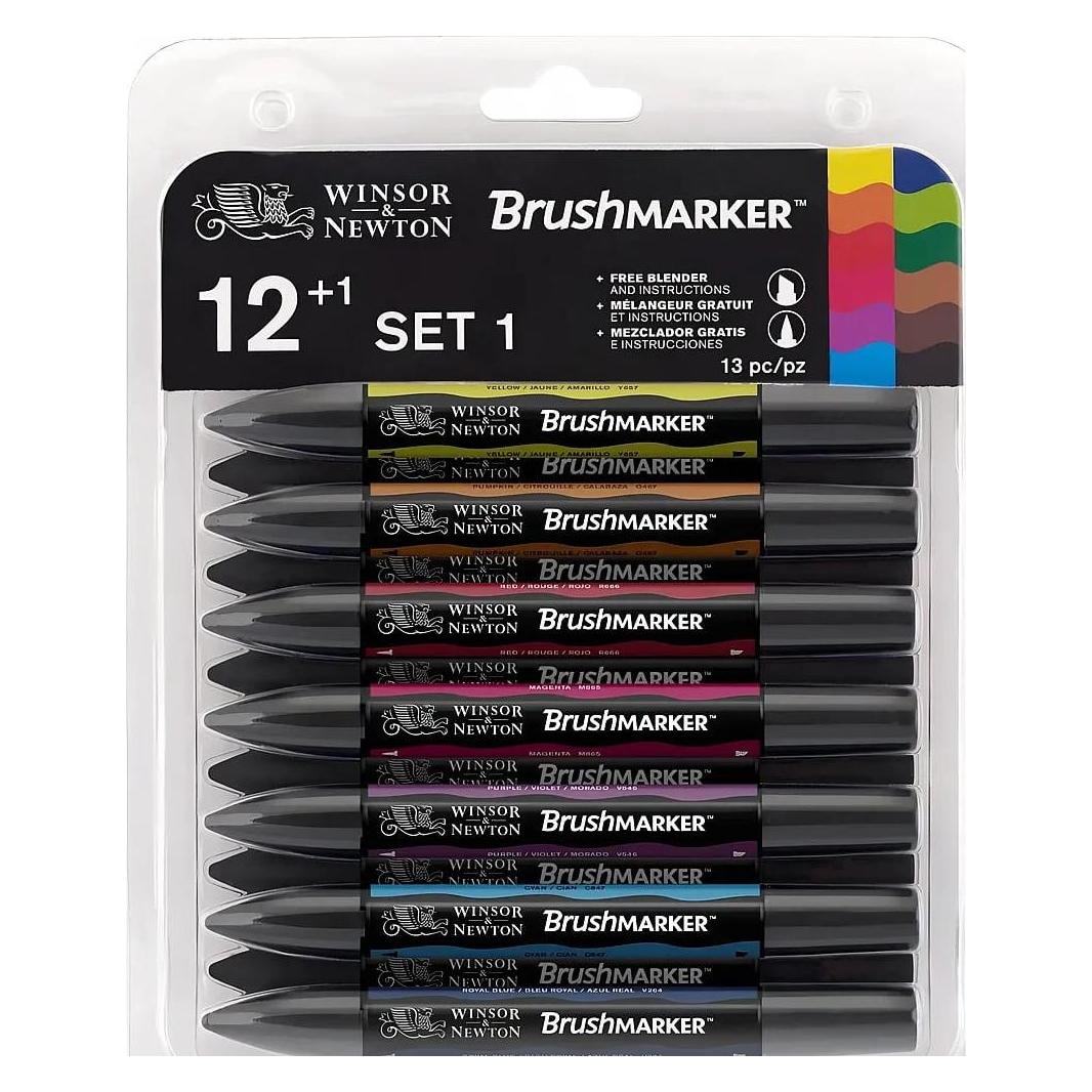 Winsor & Newton Brush marker 12+1 lebendige Töne (12x) (837445)