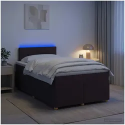 vidaXL, Boxspringbett, Boxspringbett mit Matratze Dunkelbraun 120 x 200 cm Stoff (120 x 200 cm)