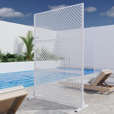 Dovelina Outdoor Privacy Screen Metal Privacy Screen Panel Free Standing