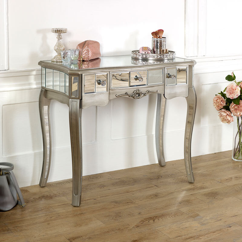 Melody Maison Dressing Table Silver 77cm H X 90cm W X 46cm D