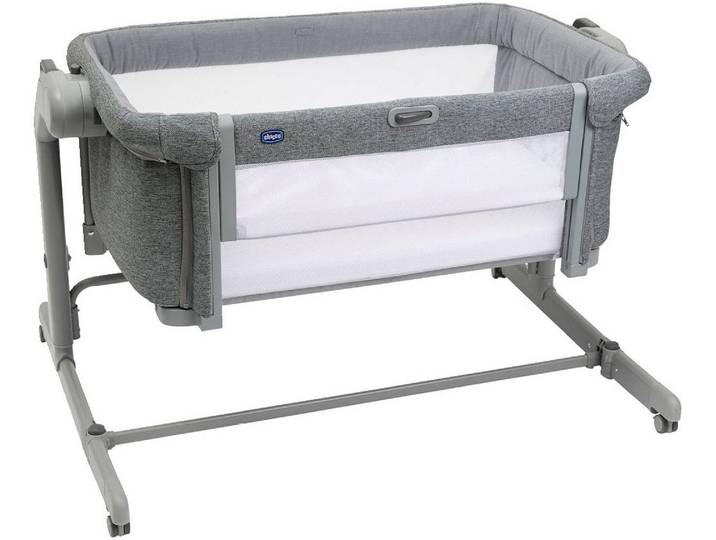 Chicco Beistellbett Next2Me Magic Evo Dark Grey, mit Schaukelmodus, inklusive Transporttasche