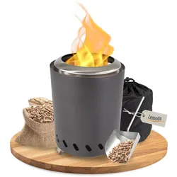 Tischkamin anthrazit für Pellets, rauchfrei