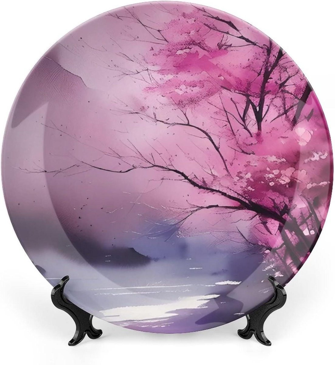 Decoratieve Borden Bloesem met Standaard - 25 cm