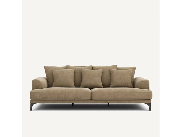 AM.PM Canapé 3 ou 4 places, en velours stonewashed, ARMENTO Gris Shiitaké