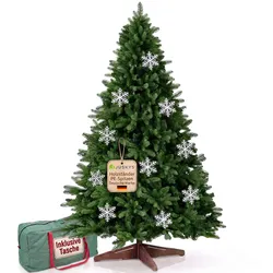 JUSKYS® Künstlicher Weihnachtsbaum Norvi 220 cm inkl. Holzständer