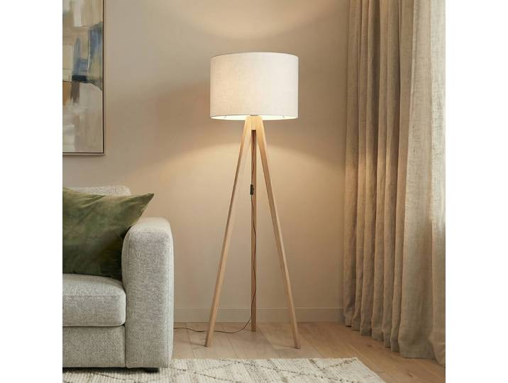 Stehlampe Grand TK Lighting, Holz hell, für Wohn- / Esszimmer, Holz, Modern, Stehlampe