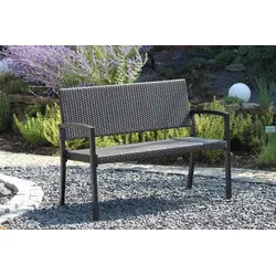 Sitzbank mit Lehne Braun/ Schwarz L: 116 cm