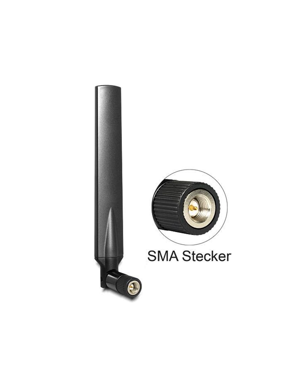 DeLOCK LTE Antenna SMA Plug 1-4 dBi Omnidirectional with Tilt Joint Black