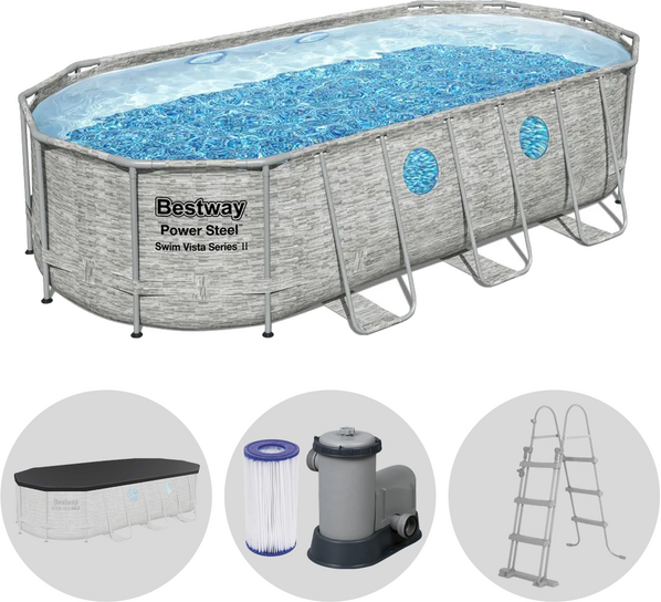 Bestway Steel Pro Max Splashview 56716DE - 549x274x122 cm - Frame Pool, oval, für 7-8 Personen