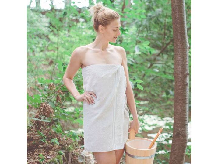 Saunatuch FRAMSOHN FROTTIER Fun Uni , beige (creme), B:67cm L:200cm, Walkfrottier, Baumwolle, Handtücher, Saunatuch, leicht und kompakt, Strand, Sport, Reise, hergestellt in Österreich