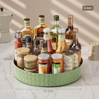 Uplift Essentials 360 Rotating Lazy Susan Organizer Non Slip Spice Rack And Cosmetic Storage Tray green