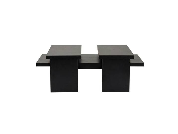 Table basse gigogne (3 pièces) décor bois noir