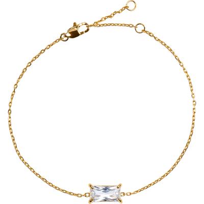 Edelstahlarmband JACQUES LEMANS "Baguetteschliff", gold (gelbgoldfarben, kristallweiß, kristallweiß), Armbänder, Damen, 20cm, Edelstahl, Edelstahlarmband, mit Zirkonia (synth.)
