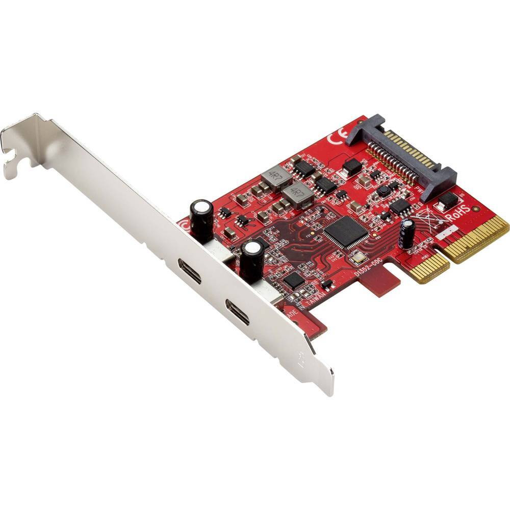 Renkforce RF-4599664 Controllerkaart met 2 USB 3.1 Gen 2 poorten en USB-C, PCIe