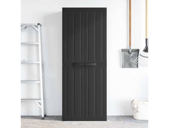 Armoire de rangement d'extérieur - - Noir - 65x37x165 cm - Polypropylène - Étagère réglable