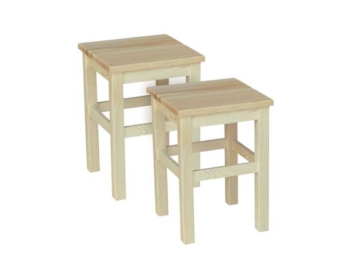 Metdrew Holzhocker Holzhocker 32 x 32 x 45 cm Küchenhocker Quadratischer Hocker Rustikaler Stil 2 Stück Holzschemel Farbe: Kiefer mit Klarlack überzogen 2 Stück
