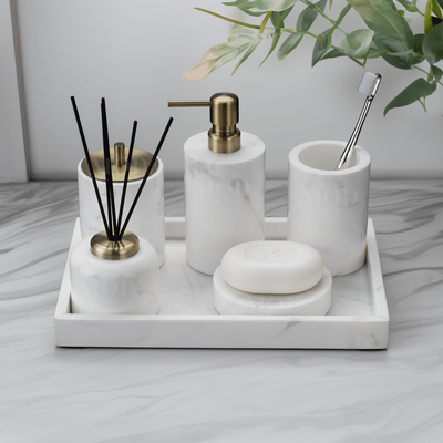 Jazz White Marble Bath Set   Default Title   MOD LIGHTING