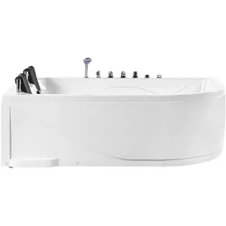 WHIRLPOOL-BADEWANNE mit LED 120x180x70 cm weiß Calama