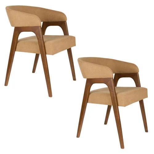 Dutchbone Adamello Eetkamerstoelen Beige - Set van 2 - Vintage stijl