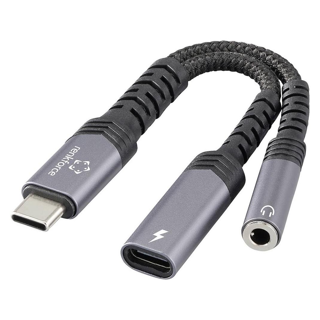 Renkforce USB 2.0, Handy Adapterkabel (1x USB 2.0 Stecker C - 1x Audio, mono (3. (Winkeladapter) (RF-6877608)