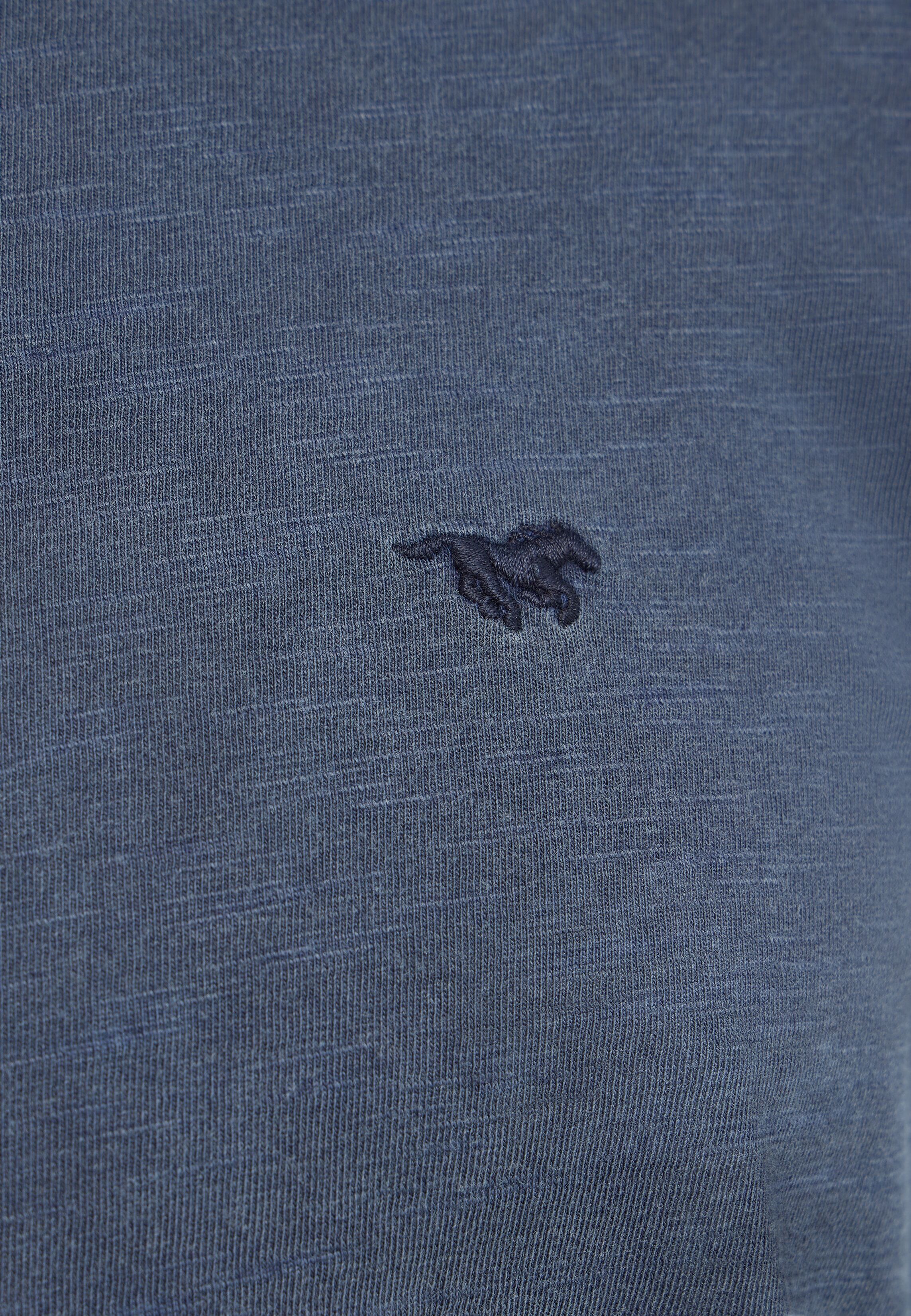 Langarmshirt MUSTANG "Atchison Henley LA", Herren, Gr. XL, blau (schwarz saphire), Jersey, Obermaterial: 100% Baumwolle, unifarben, regular fit hüftbedeckend, Rundhals, abgesteppte Kante, Shirts Langarmshirt, mit kurzer Knopfleiste schwarz saphire XL
