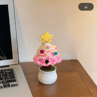 Inspire Picks Handmade Crochet Christmas Tree Ornament Mini Knitted Holiday Decoration 5