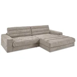 Portobello Ecksofa Weston Cord Grau Taupe