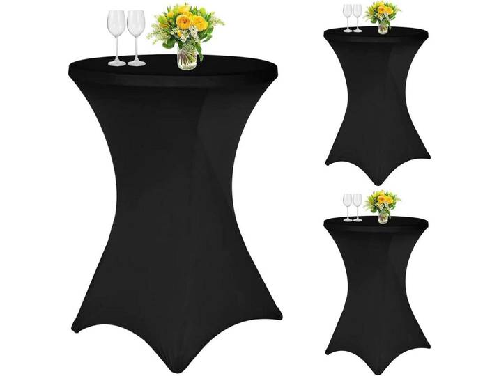 Stehtischhusse 3er Set Schwarz 70 cm, 70x110 cm, Heimtextilien, Bezüge