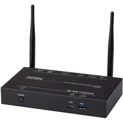 Aten VP2020 4K Wireless Presentation Switch mit Dual View, KVM Switch, Schwarz