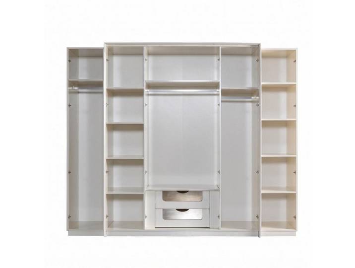 Xlmoebel Kleiderschrank Beiger Designer-Kleiderschrank mit elegantem Glasschrank-Design (Kleiderschrank, 1-St., Kleiderschrank) Made in Europa