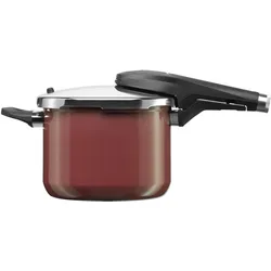 WMF Schnellkochtopf FUSIONTEC Rot, Pfanne + Kochtopf, Silber
