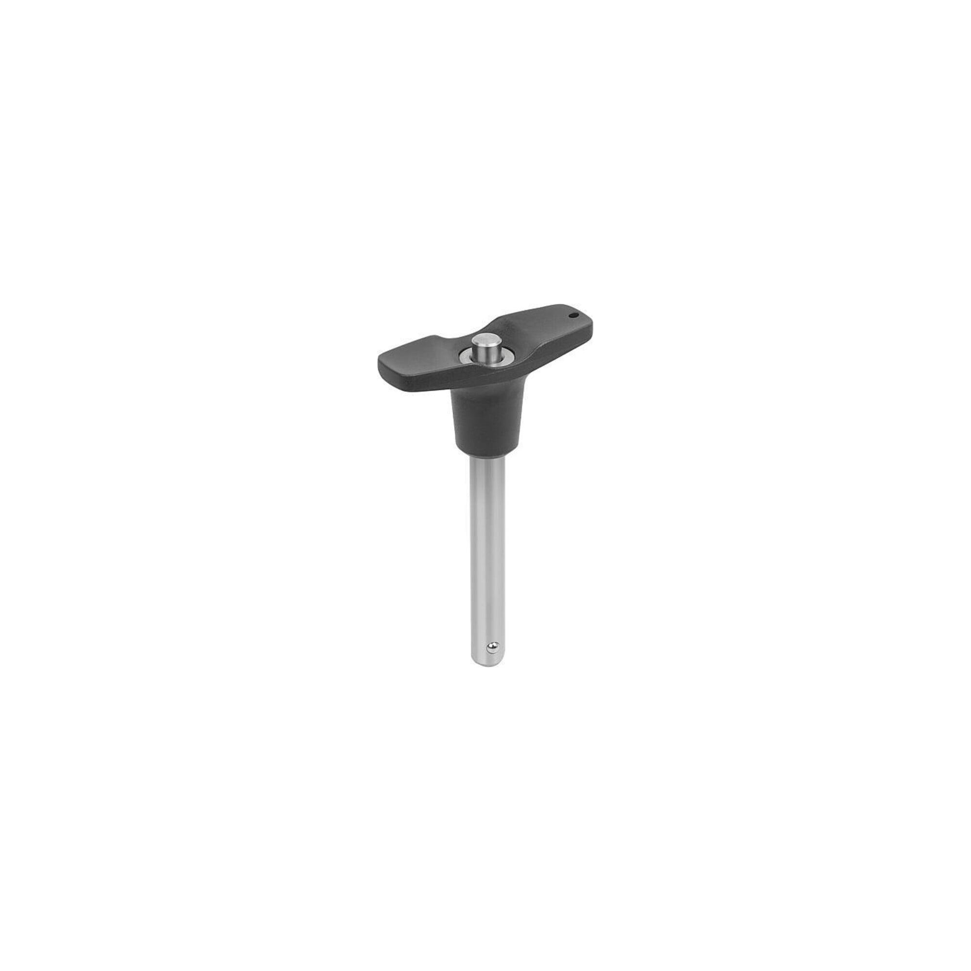KIPP Kugelsperrbolzen mit T-Griff 10mm 45mm Edelstahl (K0792.206310045)