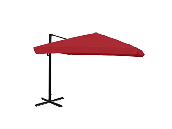 Mendler Gastronomie-Ampelschirm HWC-A96 3x4m Polyester - bordeaux