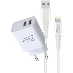 My Way Wandladegerät Myway Weiss (2 Ports), USB Ladegerät, Weiss