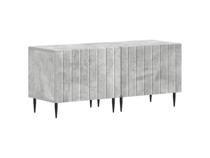 PUGYNBK TV-Möbel, Grau, Beton, Holz, Technik Große Aufbewahrung, umkehrbare Türen, feuchtigkeitsbeständig, schlankes Design, einfache Reinigung
