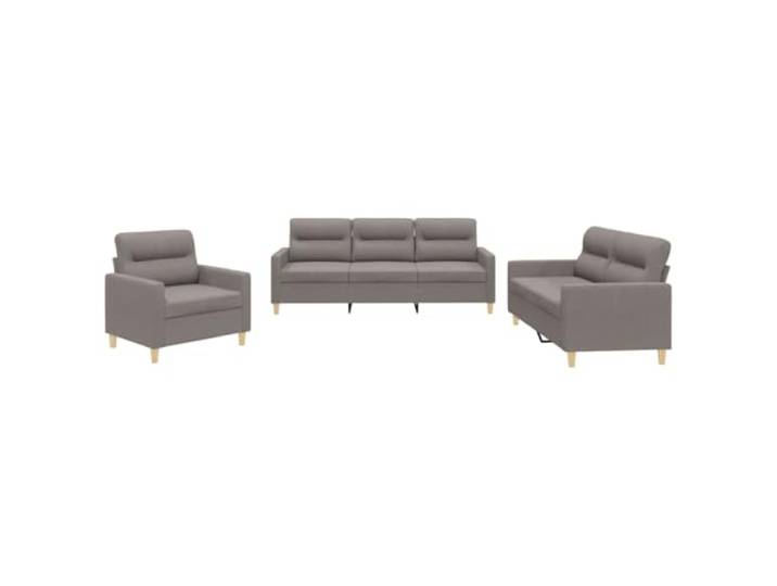 GHVBNMF 3-TLG. Sofagarnitur mit Kissen Couch Set Taupe Stoff Moderne Couchgarnitur für das Wohnzimmer. Dick gepolsterte Sitzflächen und Kissen sorgen für hohen Sitzkomfort.