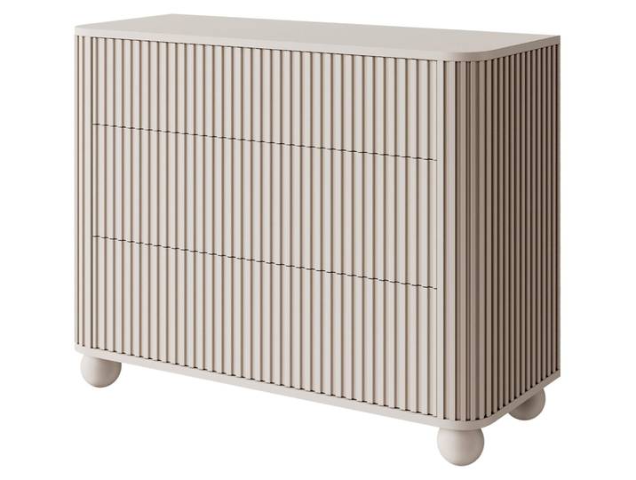 Selsey Arvello - Kommode mit 3 Schubladen, gerillt auf Kugelfüßen, greige, 93 cm