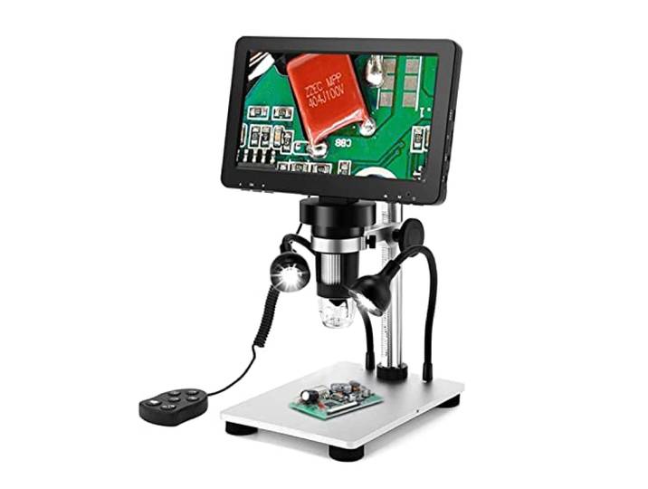 Mikroskop, LCD 7. Zoll 1200x Digitalmikroskop HD USB. Mikroskop mit kabelgebundener Fernbedienung Videorecorder