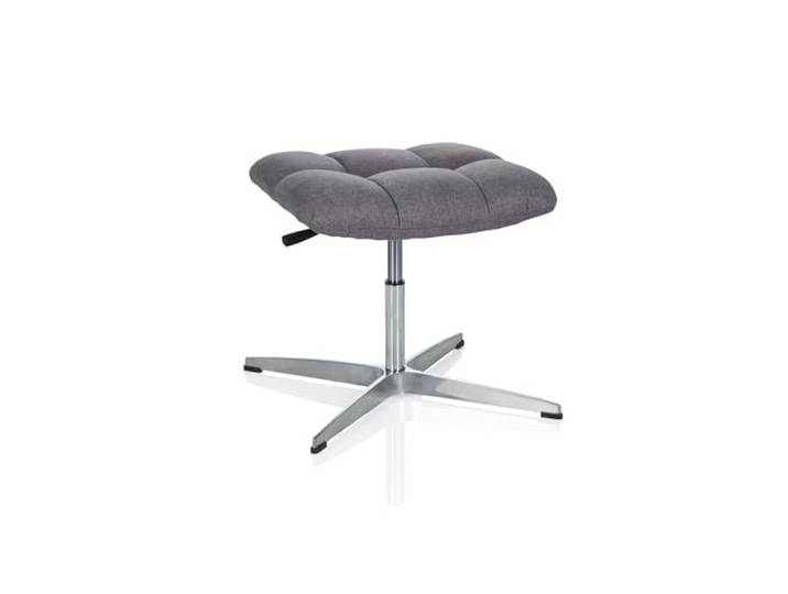 hjh OFFICE 670934 Retro Hocker SARANTO Stoff Grau Home-Office Sitzhocker höhenverstellbar