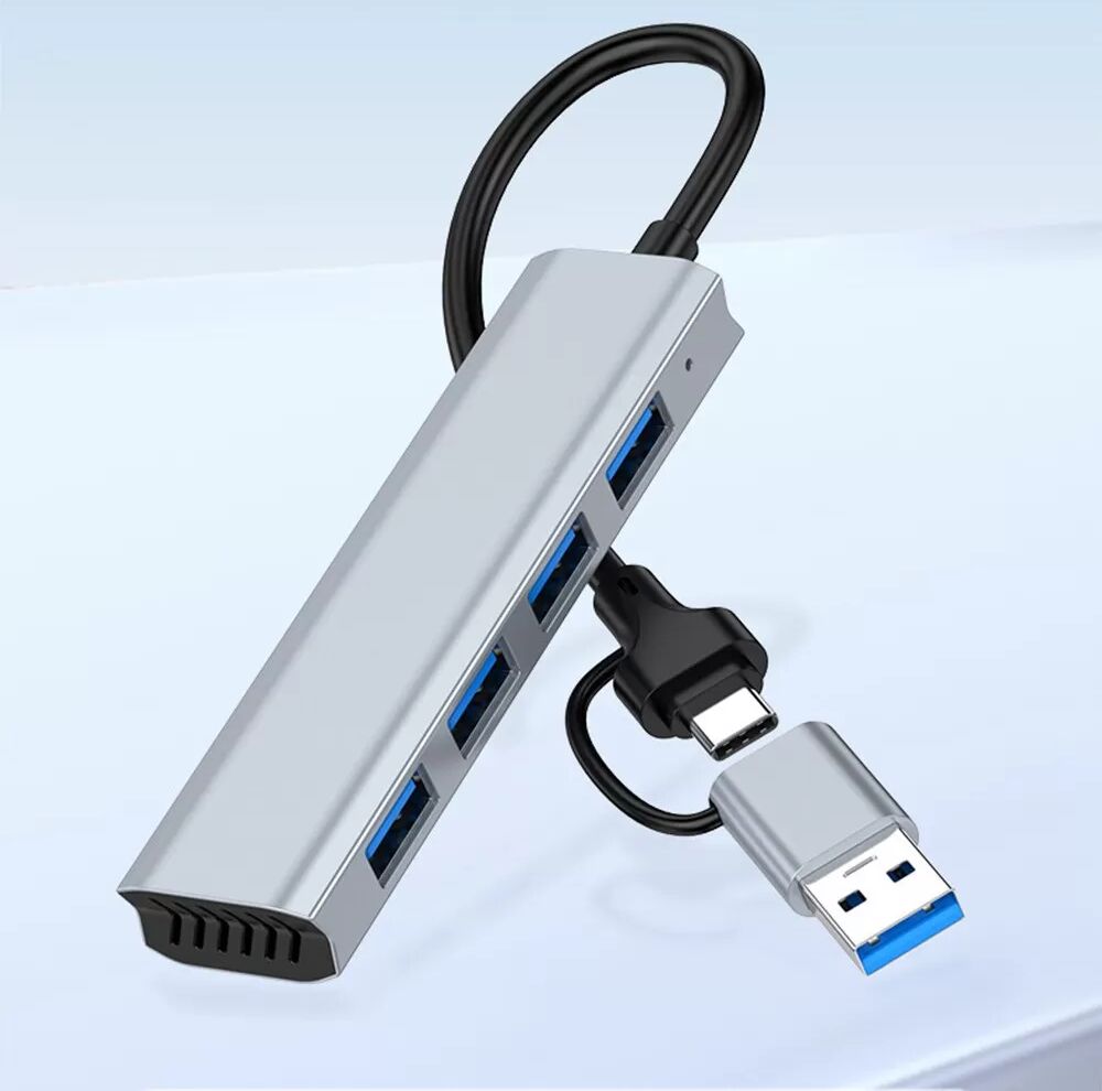 INF USB 3.0 4-Port Hub - Typ-C Adapter - High-Speed Datenübertragung